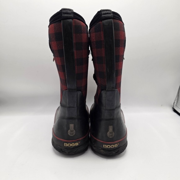 Bogs Kids Buffalo Plaid Waterproof Winter Boots Youth Size 2 Cold Weather - Picture 2 of 7